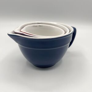 Anchor Hocking Set Of Three Nesting Measuring cups Colorful Ceramic